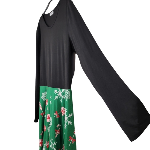 Christmas Winter Snowflake Themed Fit & Flare Long Sleeve Women's Dress Size XL - Picture 3 of 10